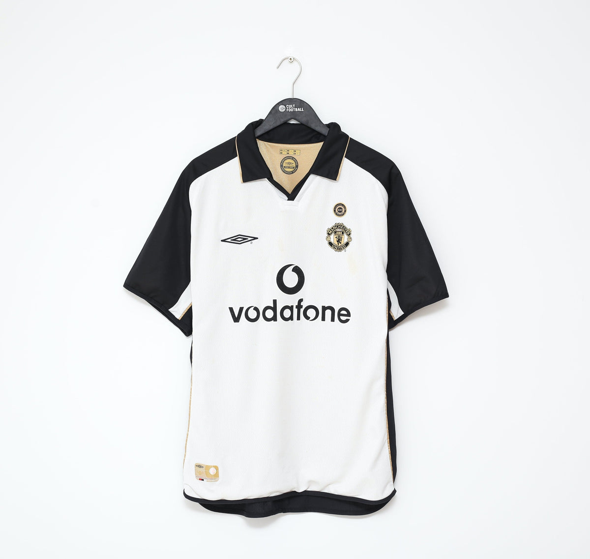 2001/02 VERON #4 Manchester United Vintage Umbro Centenary Football Shirt (L)