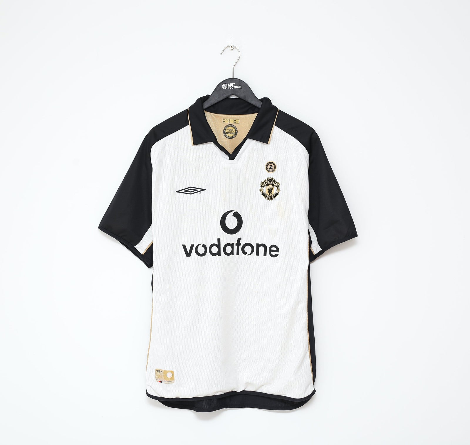 2001/02 VERON #4 Manchester United Vintage Umbro Centenary Football Shirt (L)