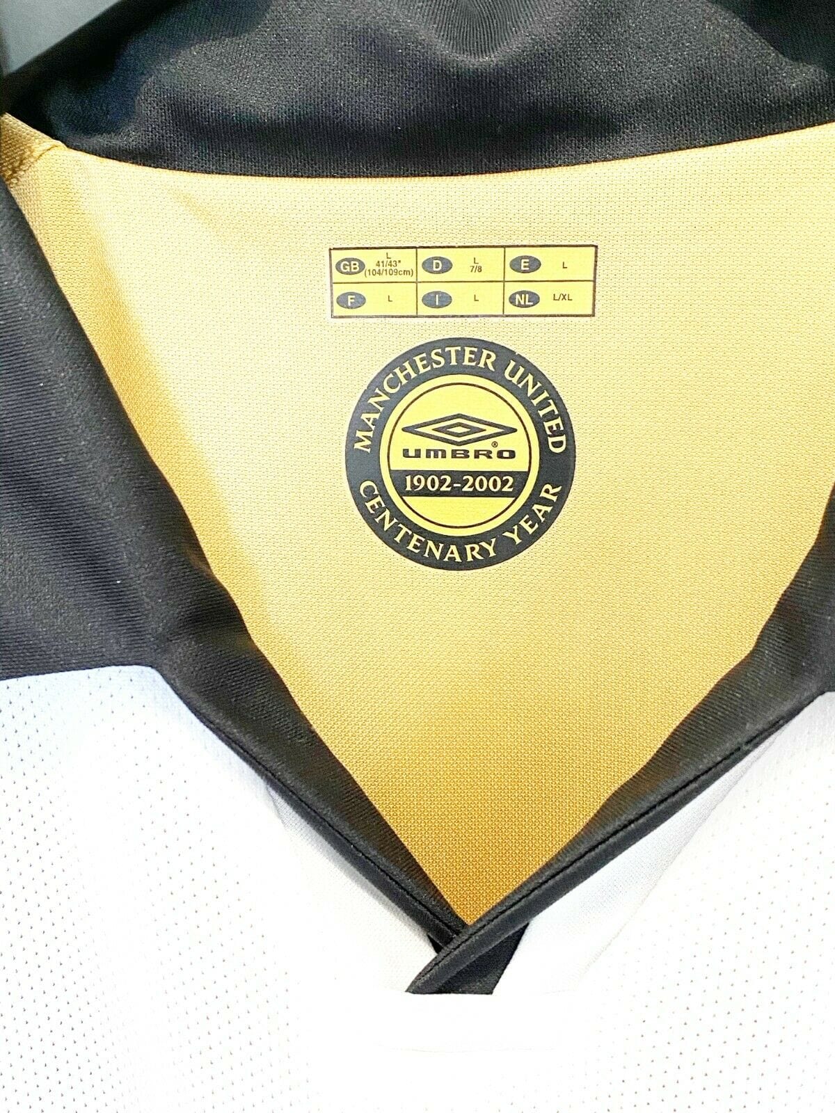 2001/02 VERON #4 Manchester United Vintage Umbro Centenary Football Shirt (L)