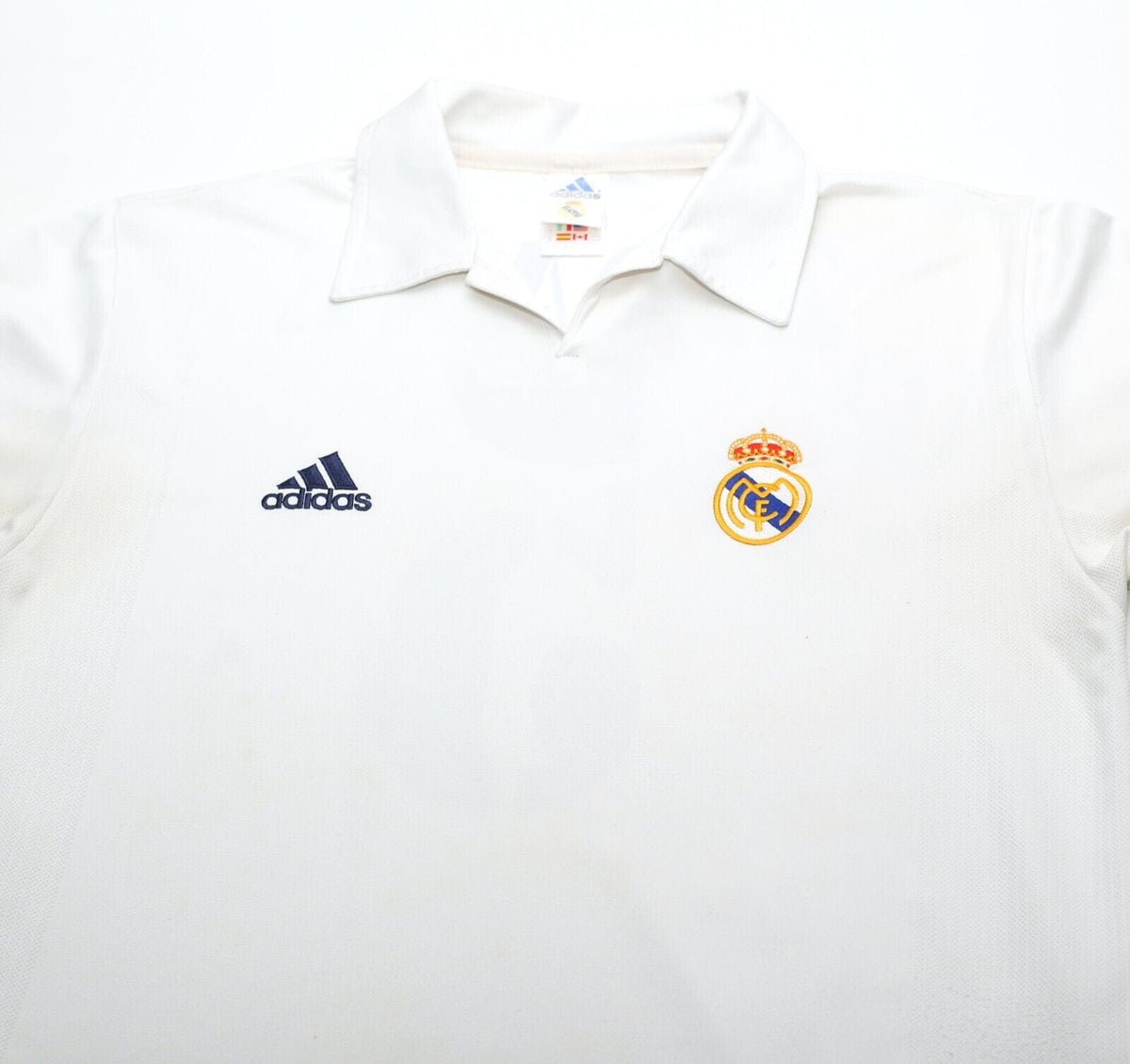 2001/02 ZIDANE #5 Real Madrid Vintage adidas centenary Home Football Shirt (M)
