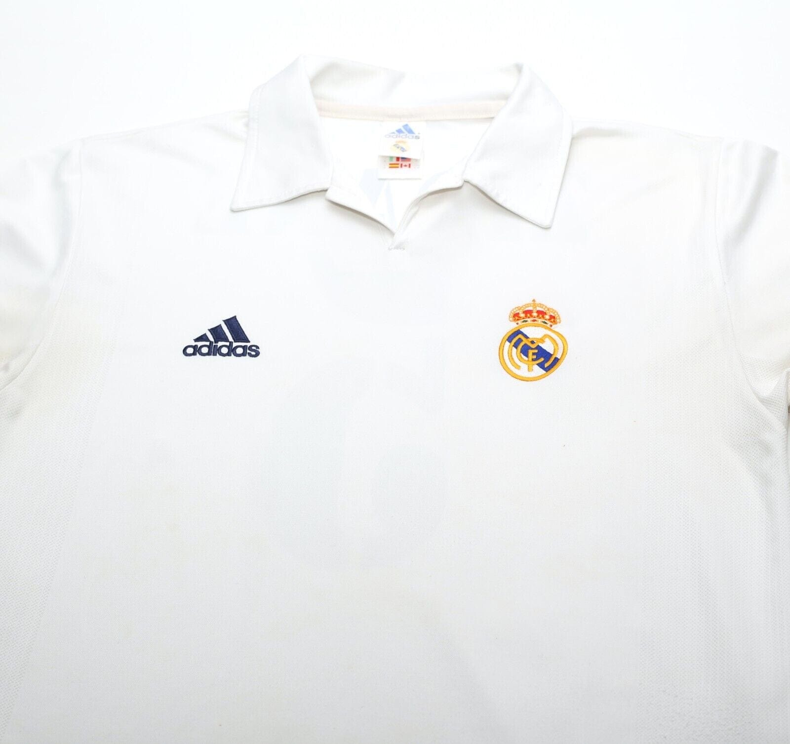2001/02 ZIDANE #5 Real Madrid Vintage adidas centenary Home Football Shirt (M)