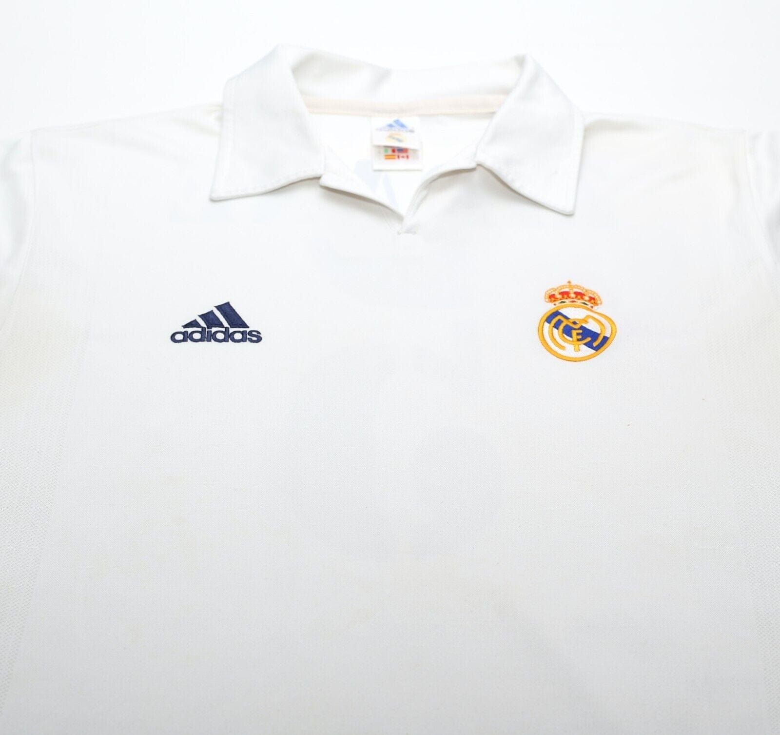 2001/02 ZIDANE #5 Real Madrid Vintage adidas centenary Home Football Shirt (M)