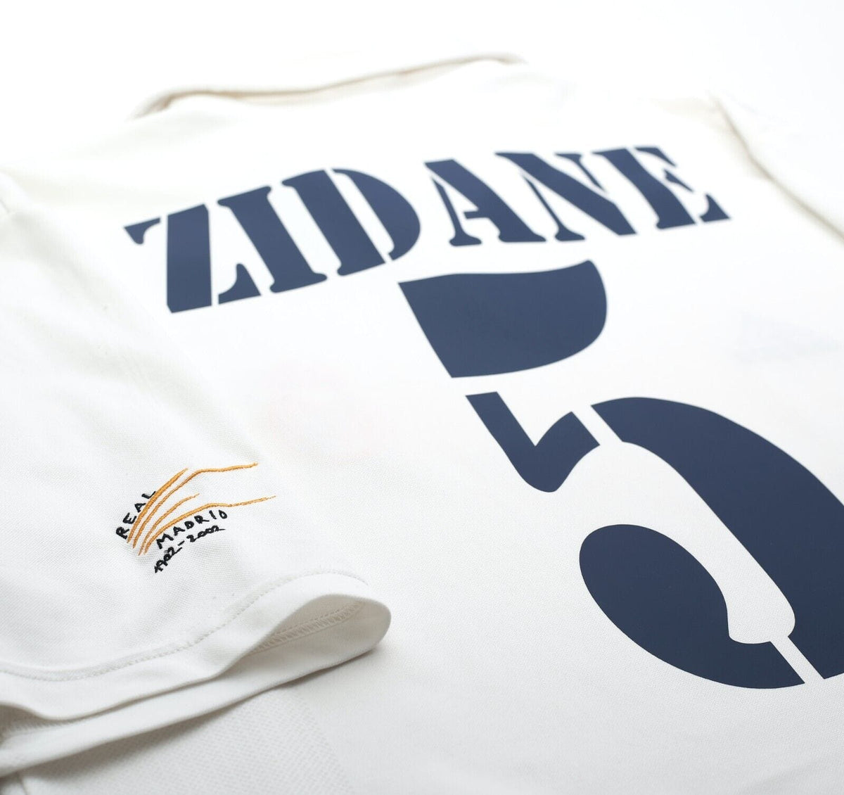 2001/02 ZIDANE #5 Real Madrid Vintage adidas centenary Home Football Shirt (M)