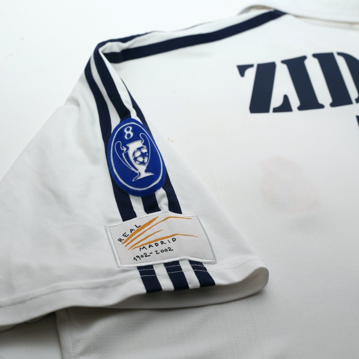 2001/02 Zidane #5 Real Madrid Vintage adidas Centenary Home Football Shirt (XL)