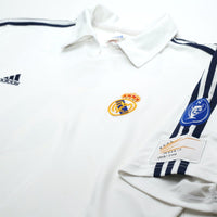 2001/02 Zidane #5 Real Madrid Vintage adidas Centenary Home Football Shirt (XL)