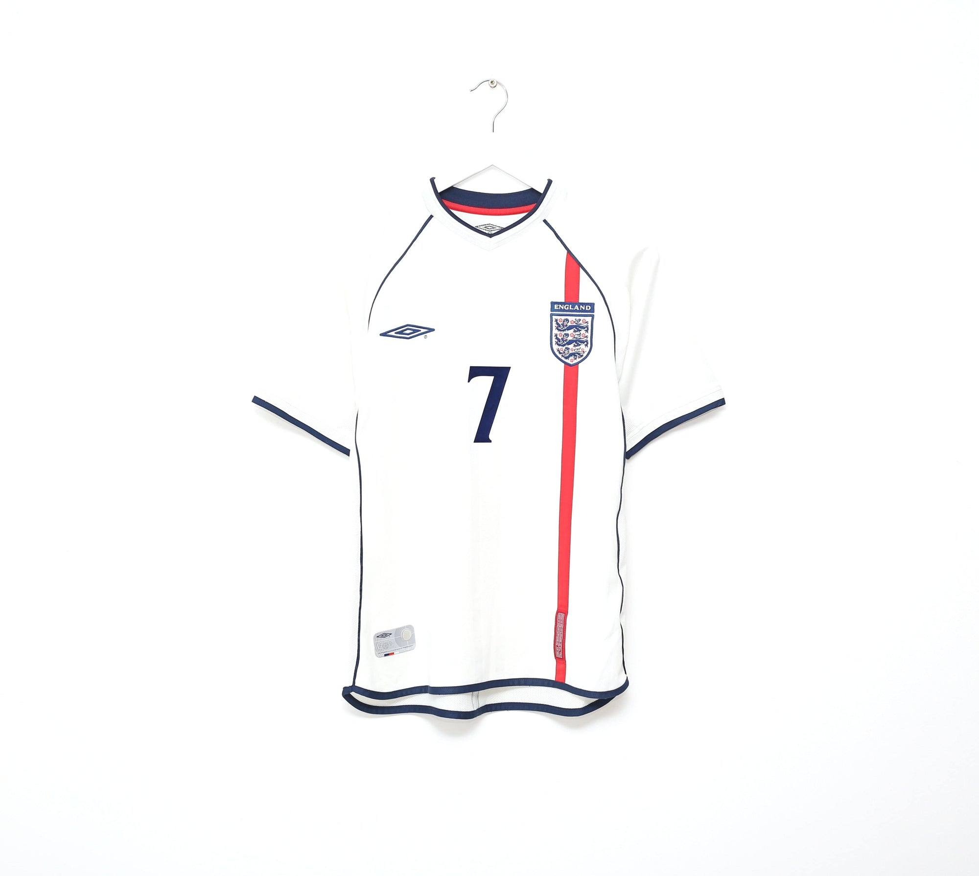 2001/03 BECKHAM #7 England Vintage Umbro Home Football Shirt (S)
