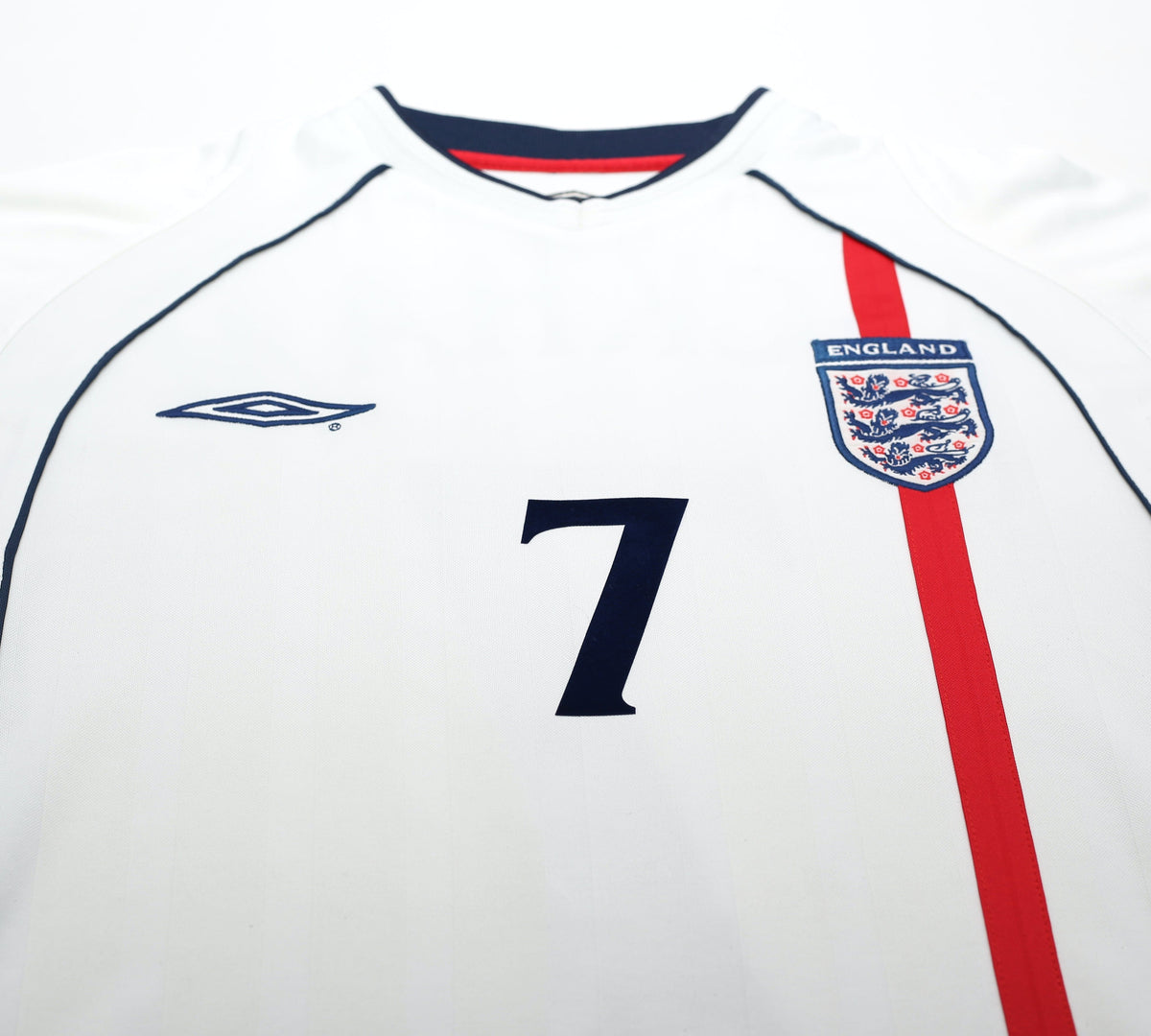 2001/03 BECKHAM #7 England Vintage Umbro Home Football Shirt (S)