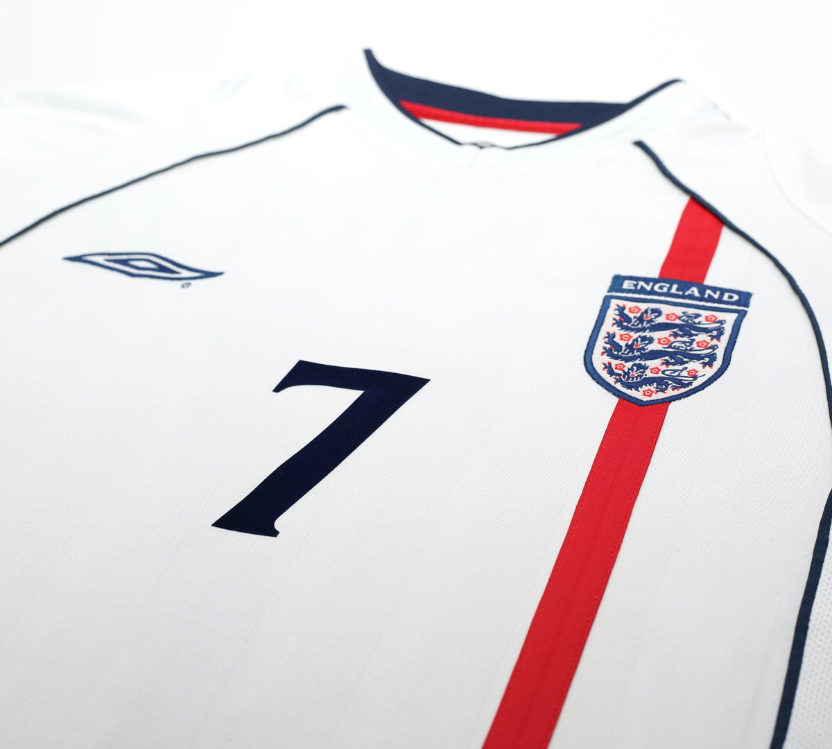 2001/03 BECKHAM #7 England Vintage Umbro Home Football Shirt (S)
