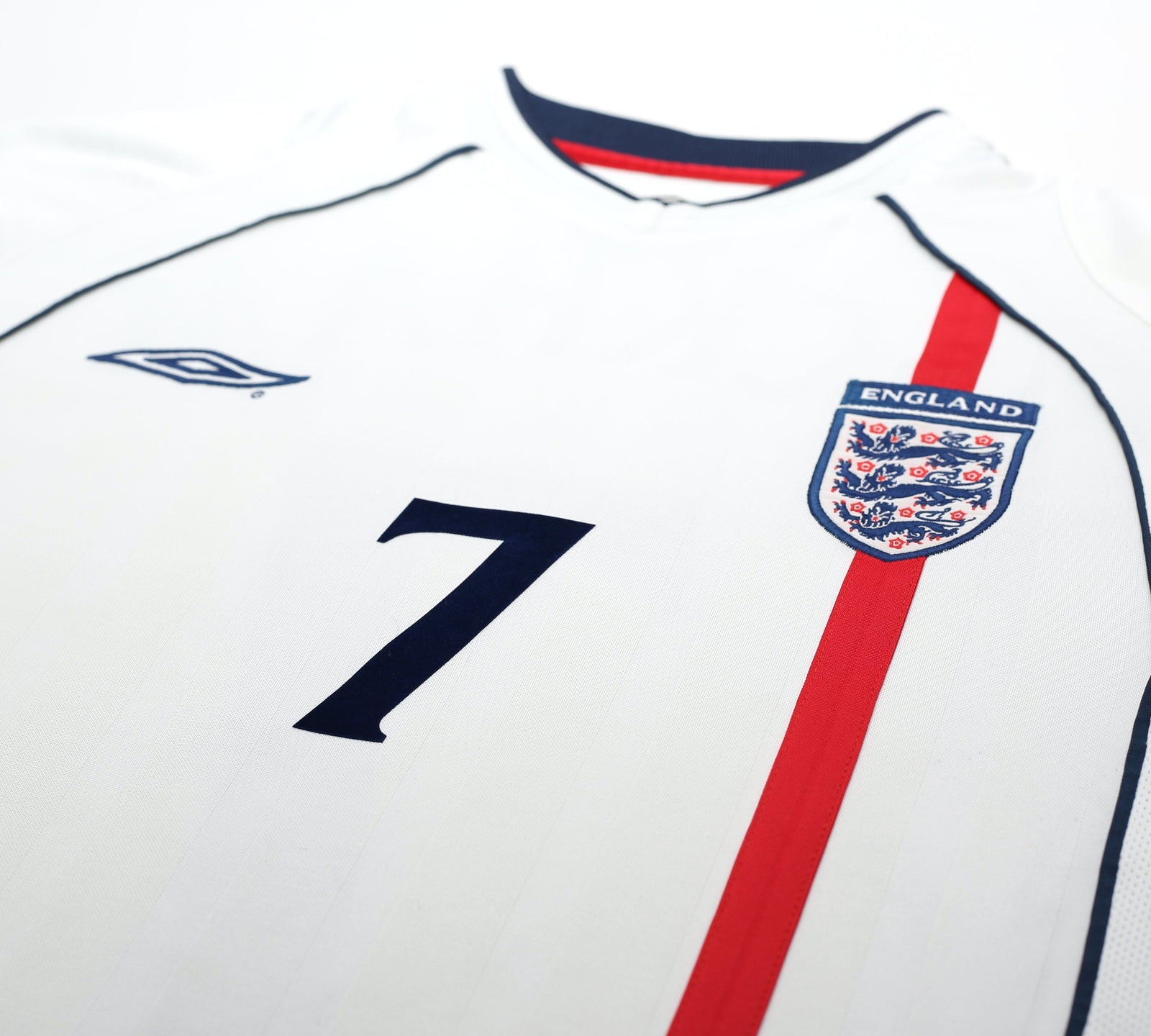 2001/03 BECKHAM #7 England Vintage Umbro Home Football Shirt (S)
