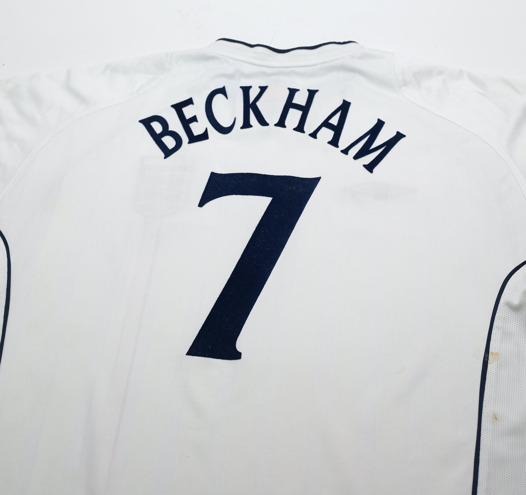 2001/03 BECKHAM #7 England Vintage Umbro Home Football Shirt (XL) 2002 WC