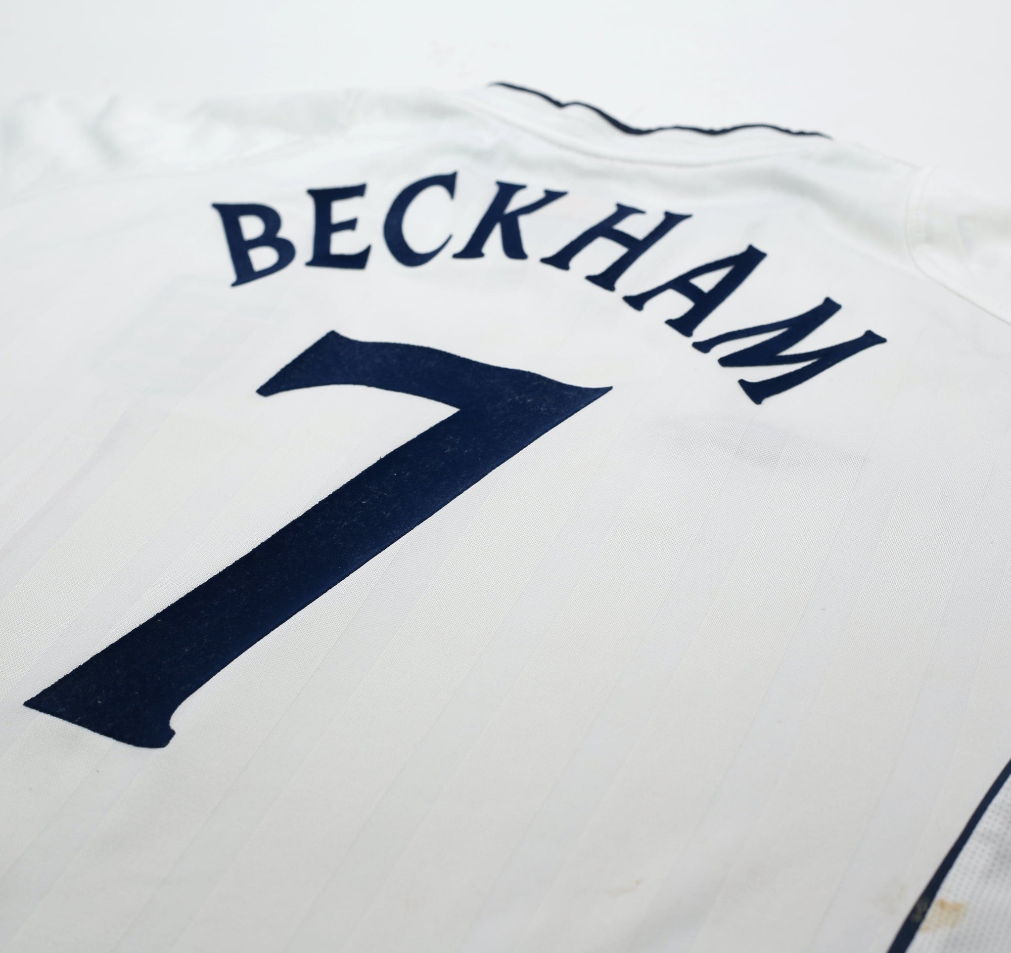 2001/03 BECKHAM #7 England Vintage Umbro Home Football Shirt (XL) 2002 WC
