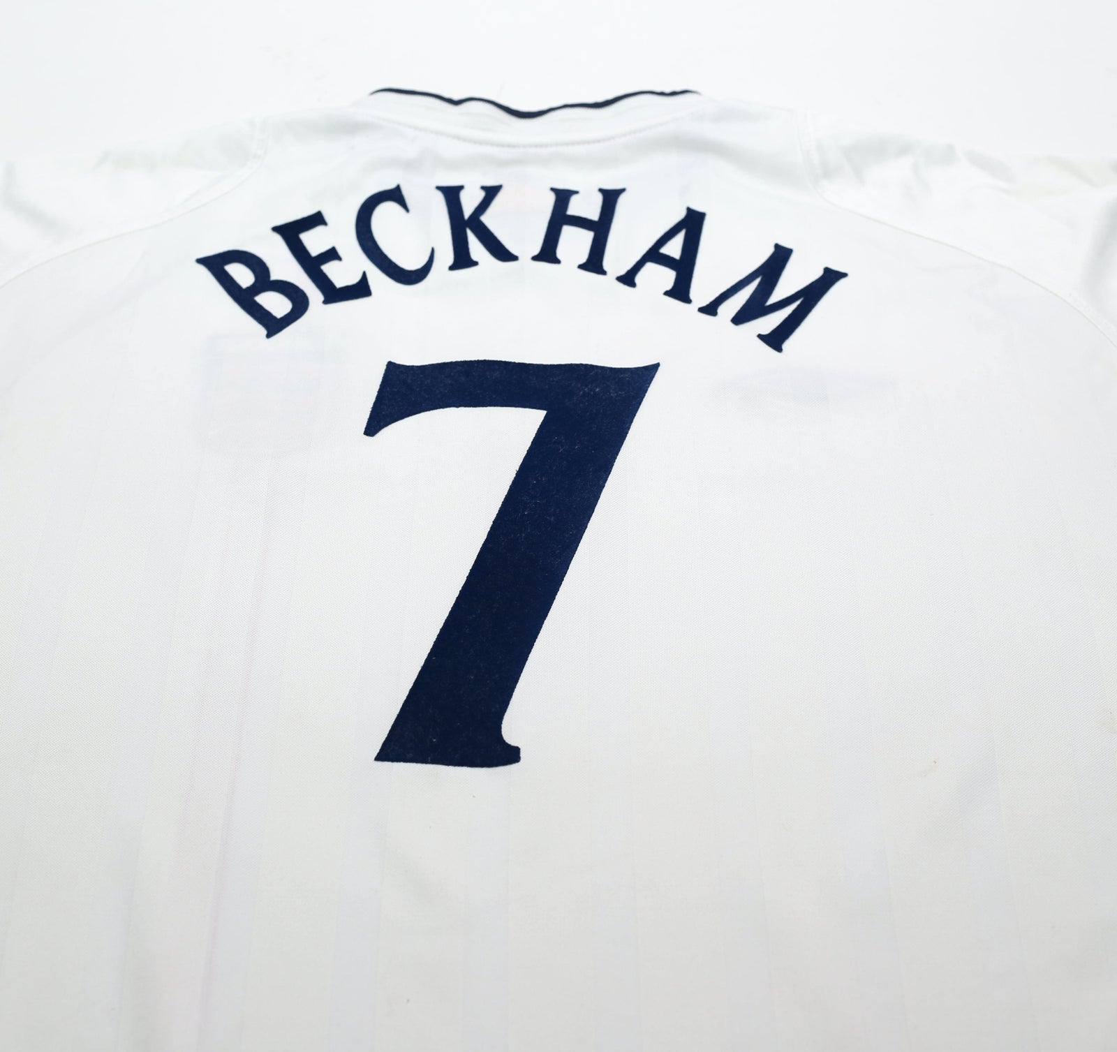 2001/03 BECKHAM #7 England Vintage Umbro Home Football Shirt (XL) 2002 WC