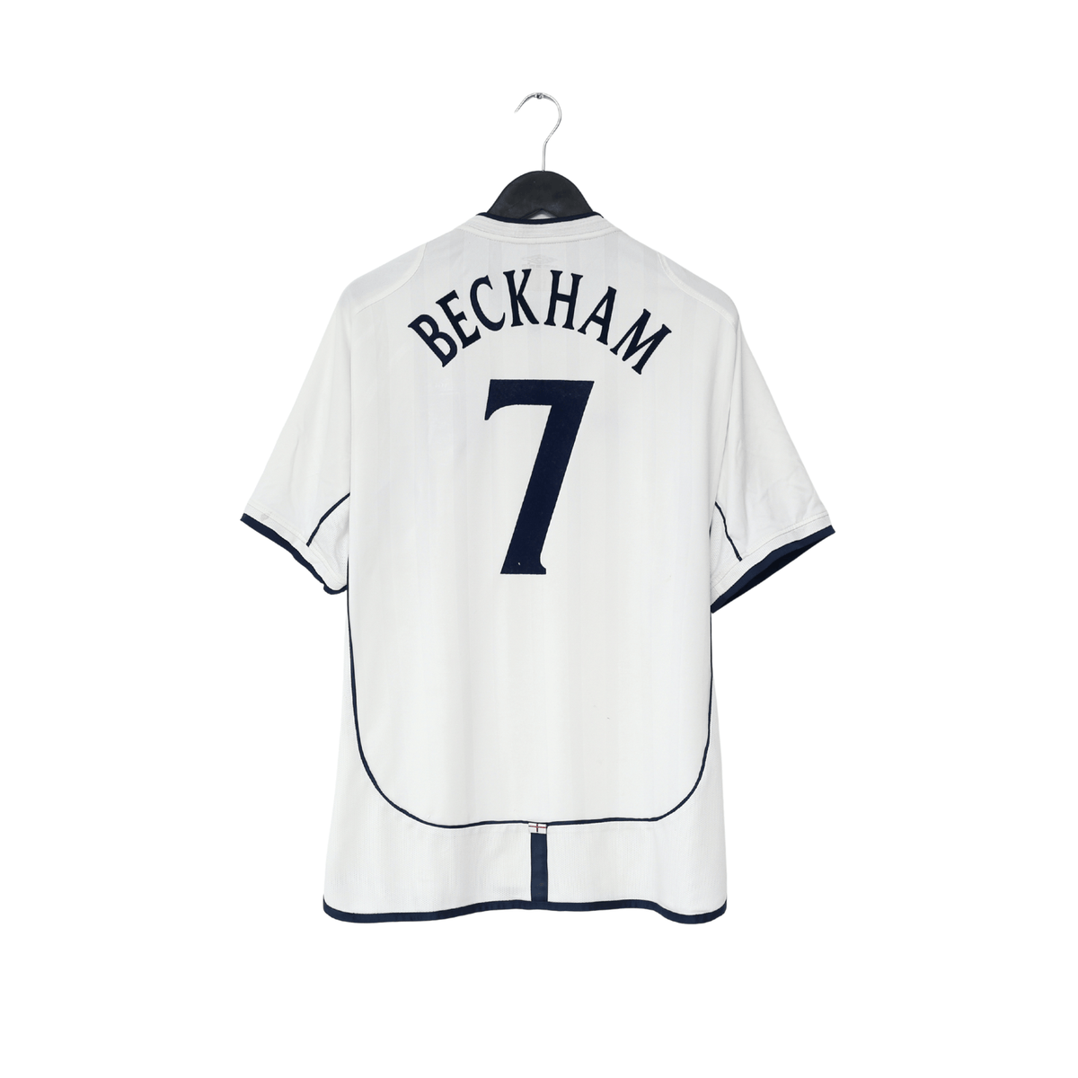 2001/03 BECKHAM #7 England Vintage Umbro Home Football Shirt (XL) 2002 WC