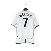 2001/03 BECKHAM #7 England Vintage Umbro Home Football Shirt (XL) 2002 WC