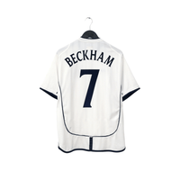 2001/03 Beckham #7 England Vintage Umbro Home Greece Football Shirt (L)