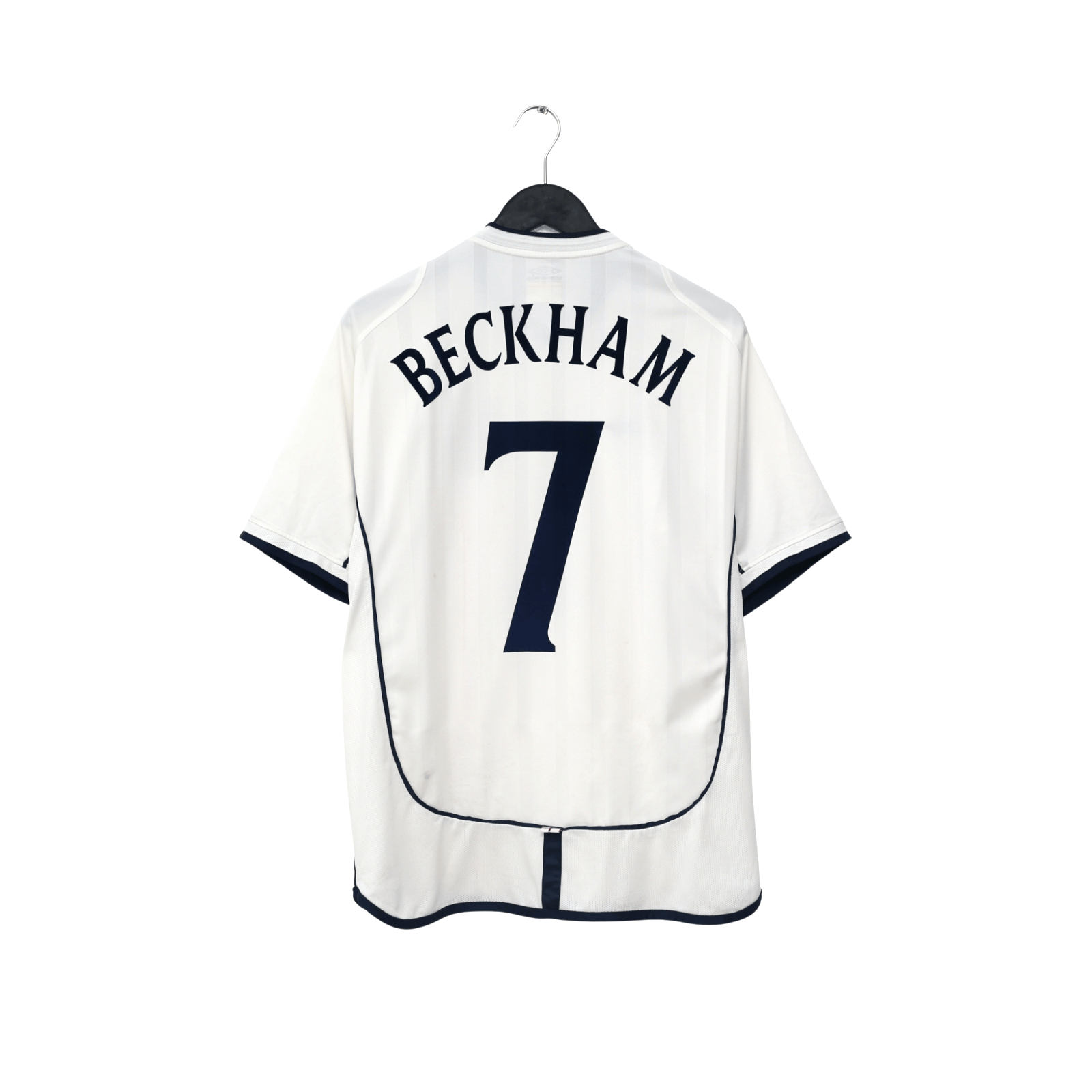 2001/03 Beckham #7 England Vintage Umbro Home Greece Football Shirt (L)
