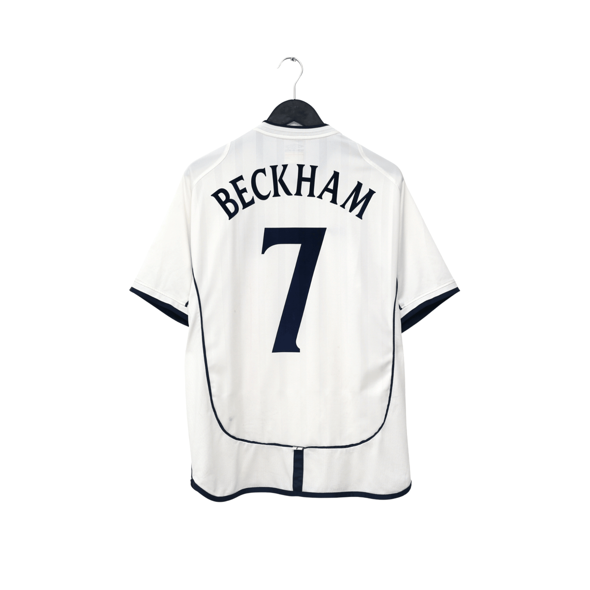 2001/03 Beckham #7 England Vintage Umbro Home Greece Football Shirt (L)