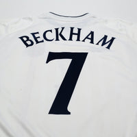 2001/03 Beckham #7 England Vintage Umbro Home Greece Football Shirt (L)