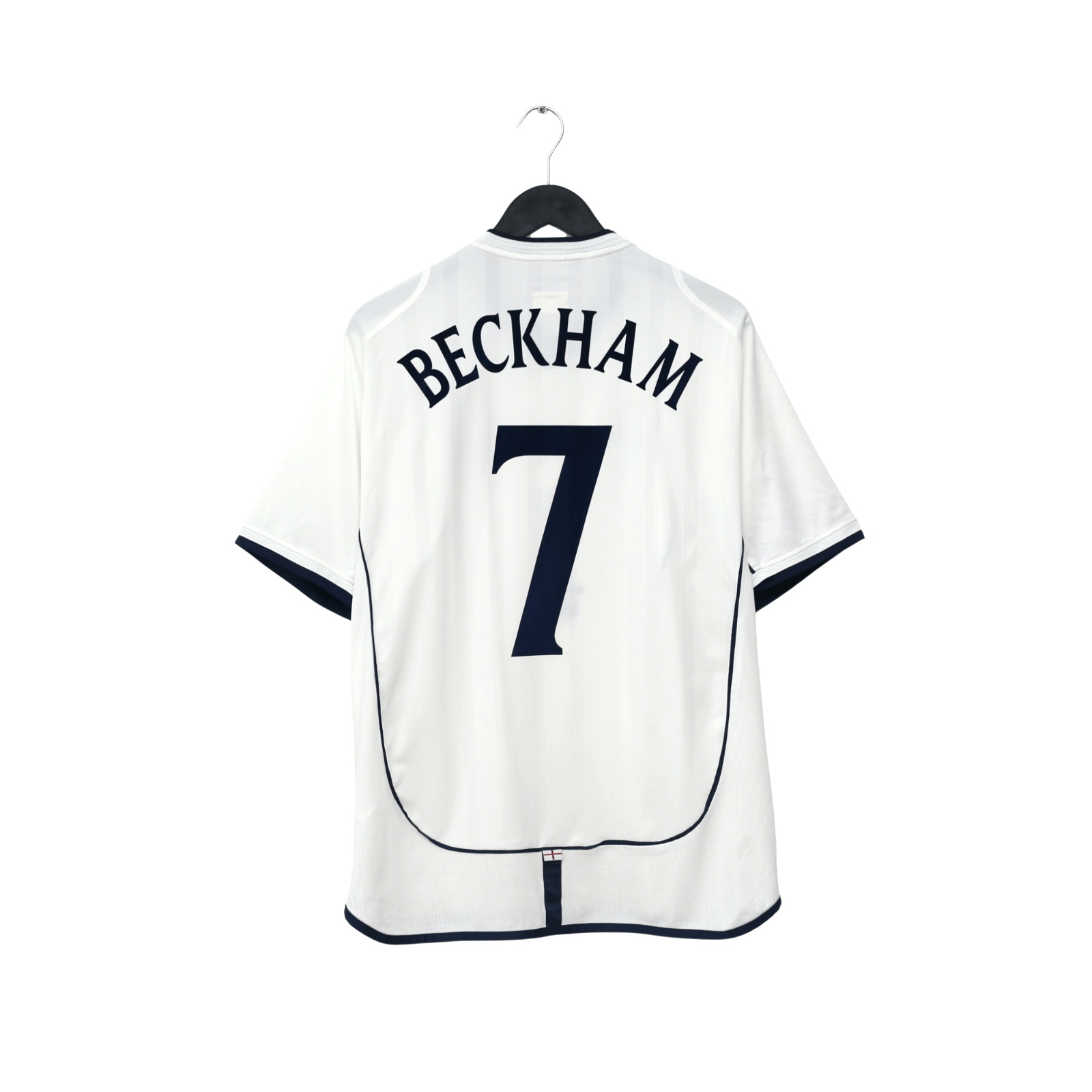 2001/03 Beckham #7 England Vintage Umbro Home Greece Football Shirt (L)