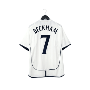 2001/03 Beckham #7 England Vintage Umbro Home Greece Football Shirt (L)