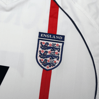 2001/03 Beckham #7 England Vintage Umbro Home Greece Football Shirt (L)