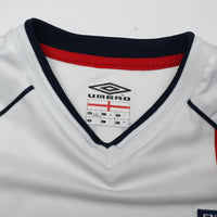 2001/03 Beckham #7 England Vintage Umbro Home Greece Football Shirt (L)