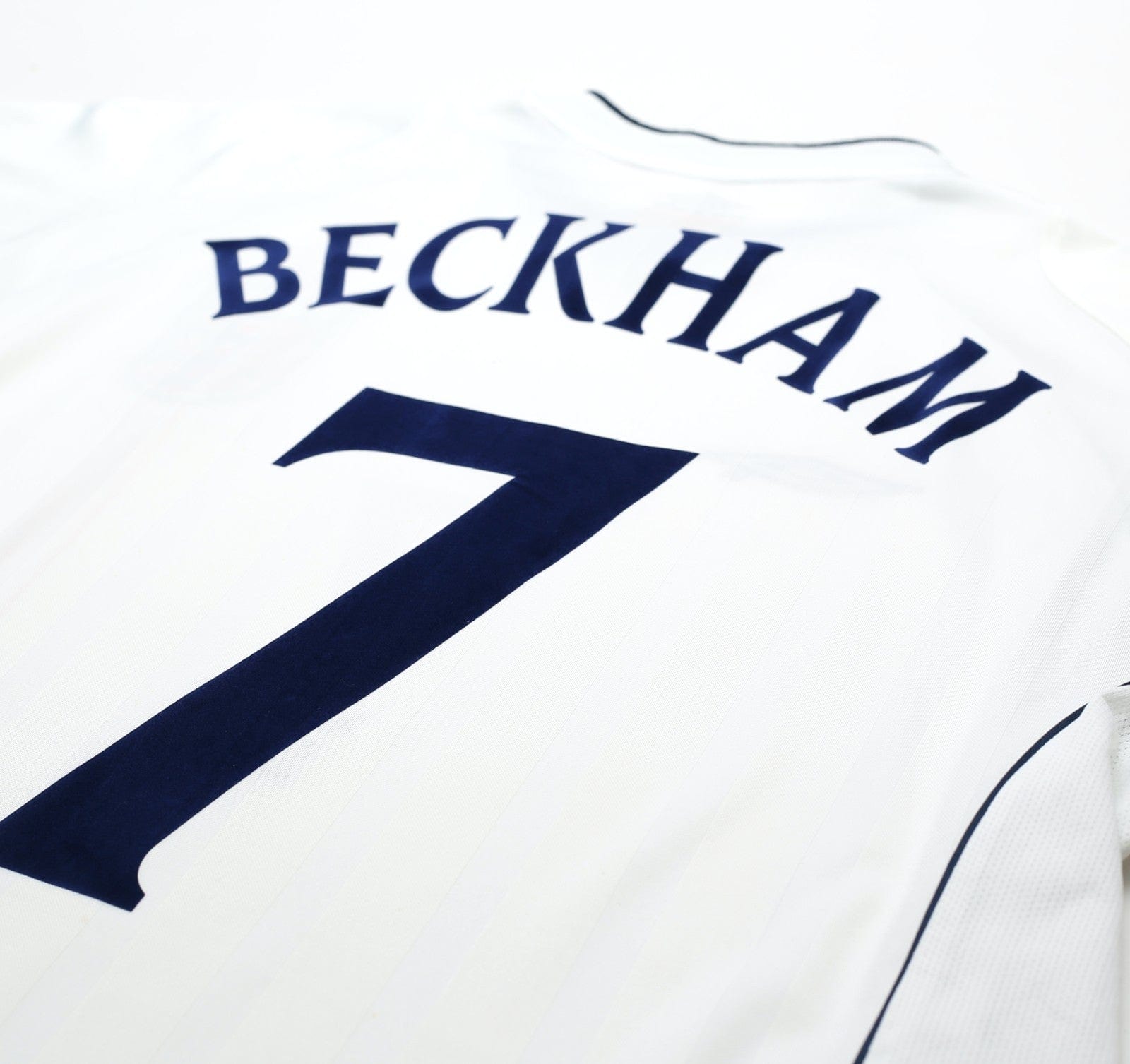 2001/03 BECKHAM #7 England Vintage Umbro Home Greece Football Shirt (L) WC 2002