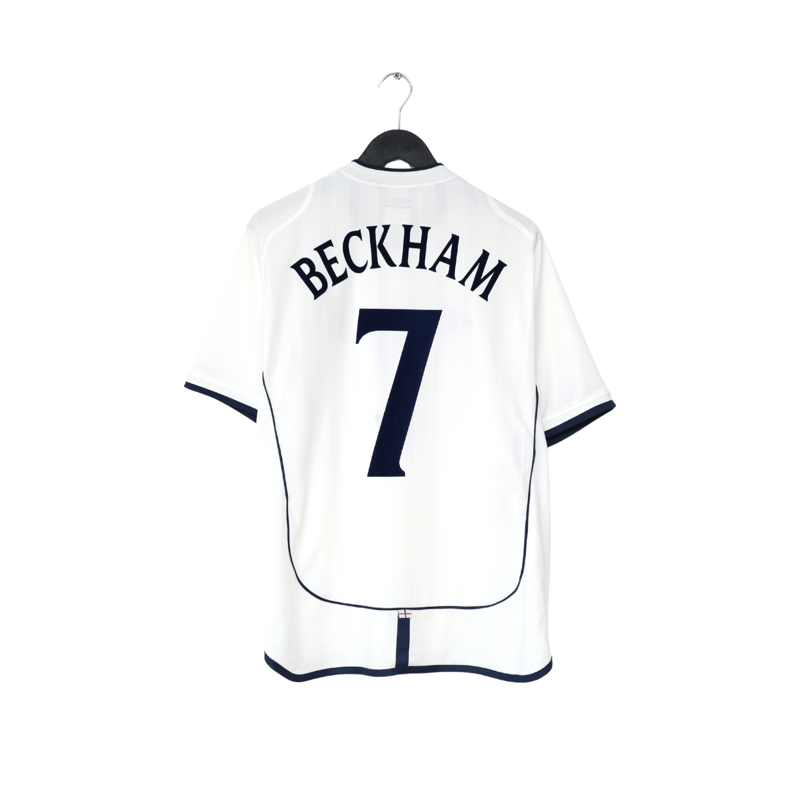 2001/03 BECKHAM #7 England Vintage Umbro Home Greece Football Shirt (L) WC 2002