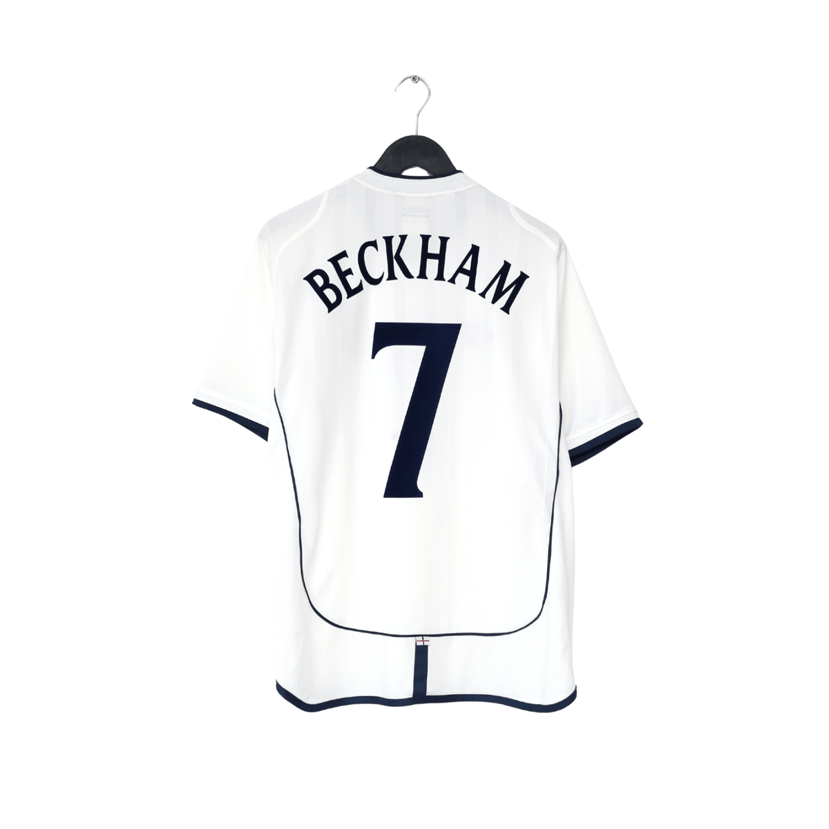 2001/03 BECKHAM #7 England Vintage Umbro Home Greece Football Shirt (L) WC 2002