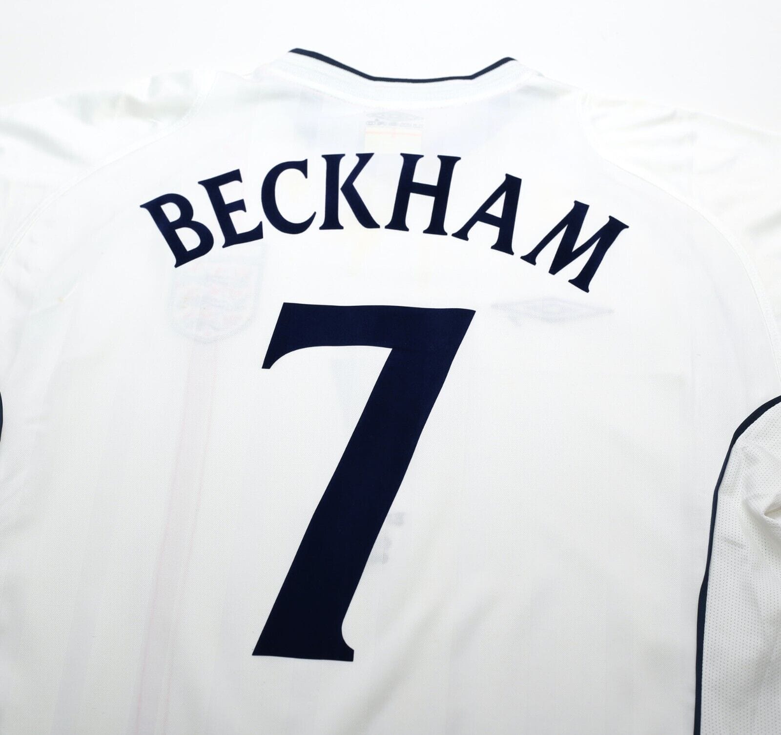 2001/03 Beckham #7 England Vintage Umbro Home Greece