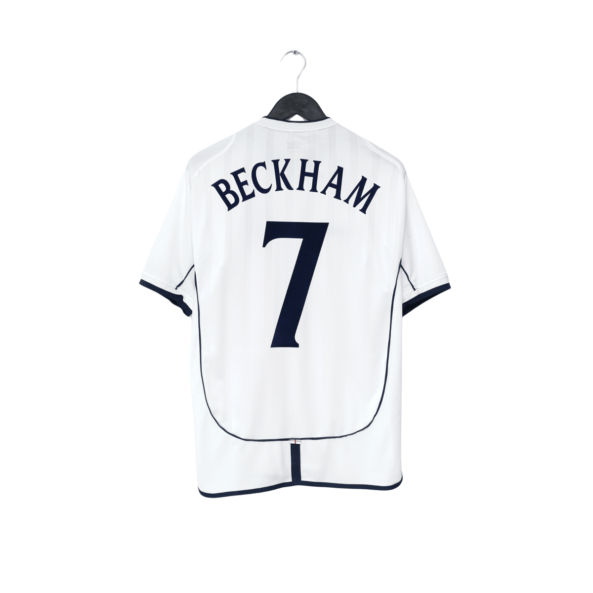 2001/03 Beckham #7 England Vintage Umbro Home Greece Football Shirt (M)
