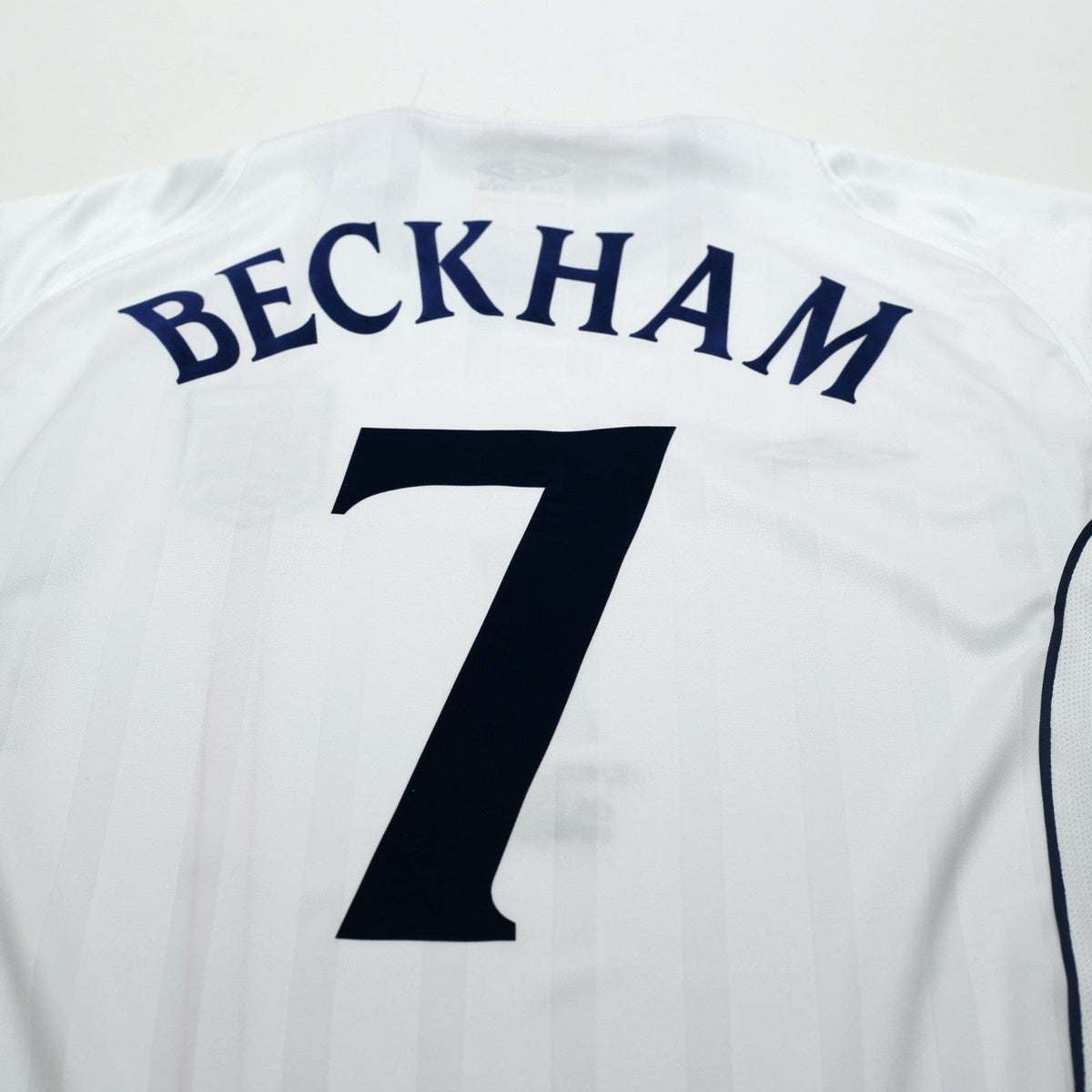 2001/03 Beckham #7 England Vintage Umbro Home Greece Football Shirt (M)