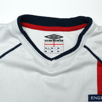 2001/03 Beckham #7 England Vintage Umbro Home Greece Football Shirt (M)