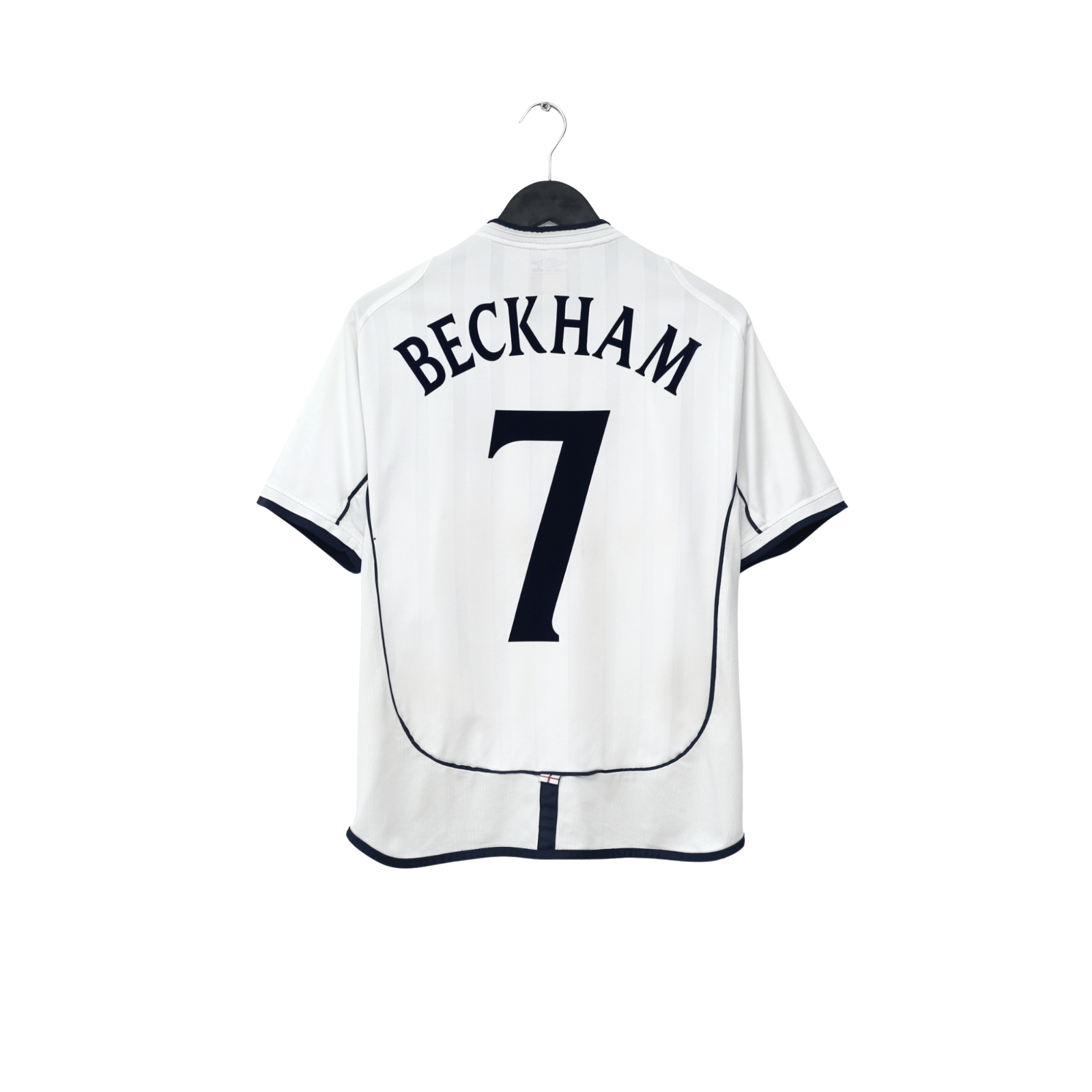 2001/03 Beckham #7 England Vintage Umbro Home Greece Football Shirt (M)