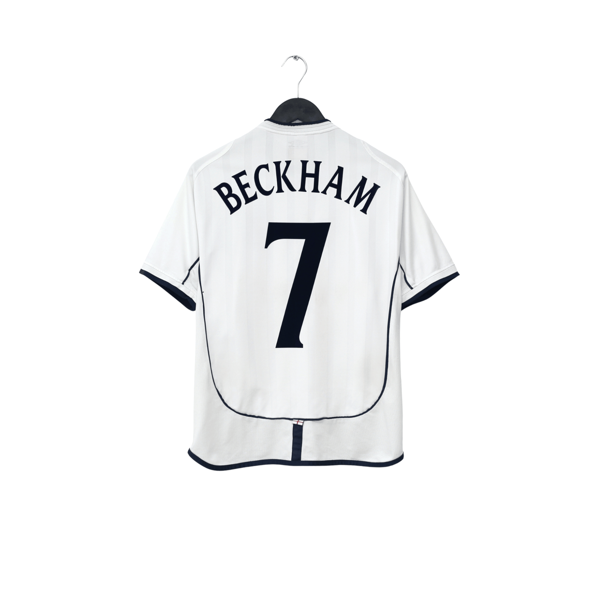 2001/03 Beckham #7 England Vintage Umbro Home Greece Football Shirt (M)