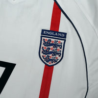2001/03 Beckham #7 England Vintage Umbro Home Greece Football Shirt (M)