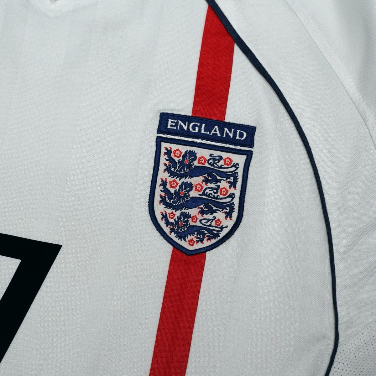 2001/03 Beckham #7 England Vintage Umbro Home Greece Football Shirt (M)