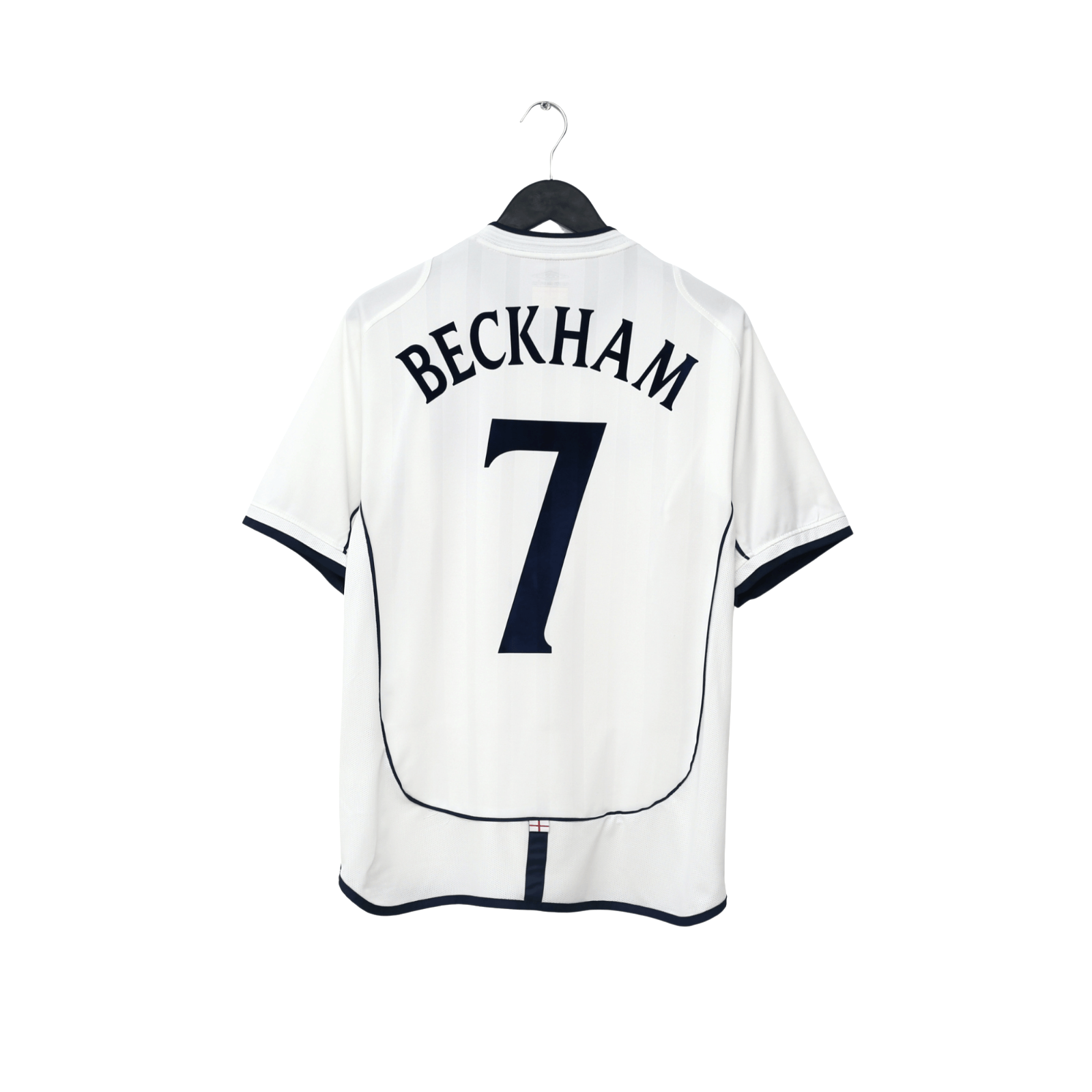 2001/03 Beckham #7 England Vintage Umbro Home Greece Football Shirt (M)