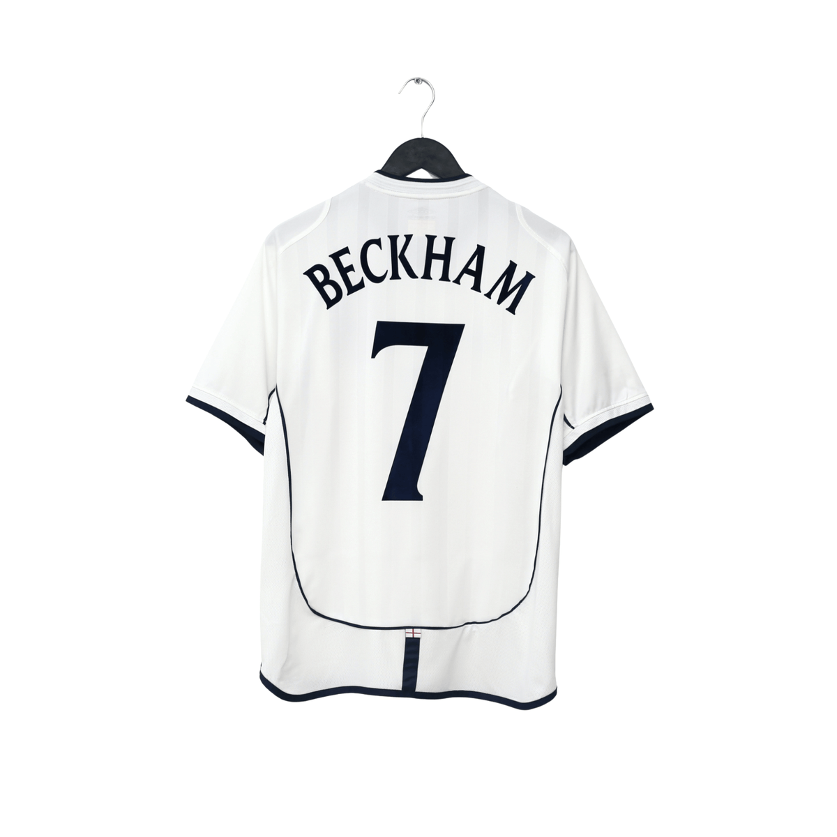 2001/03 Beckham #7 England Vintage Umbro Home Greece Football Shirt (M)