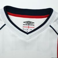 2001/03 Beckham #7 England Vintage Umbro Home Greece Football Shirt (M)