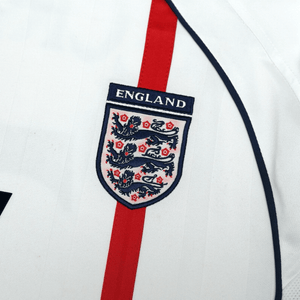 2001/03 Beckham #7 England Vintage Umbro Home Greece Football Shirt (M)