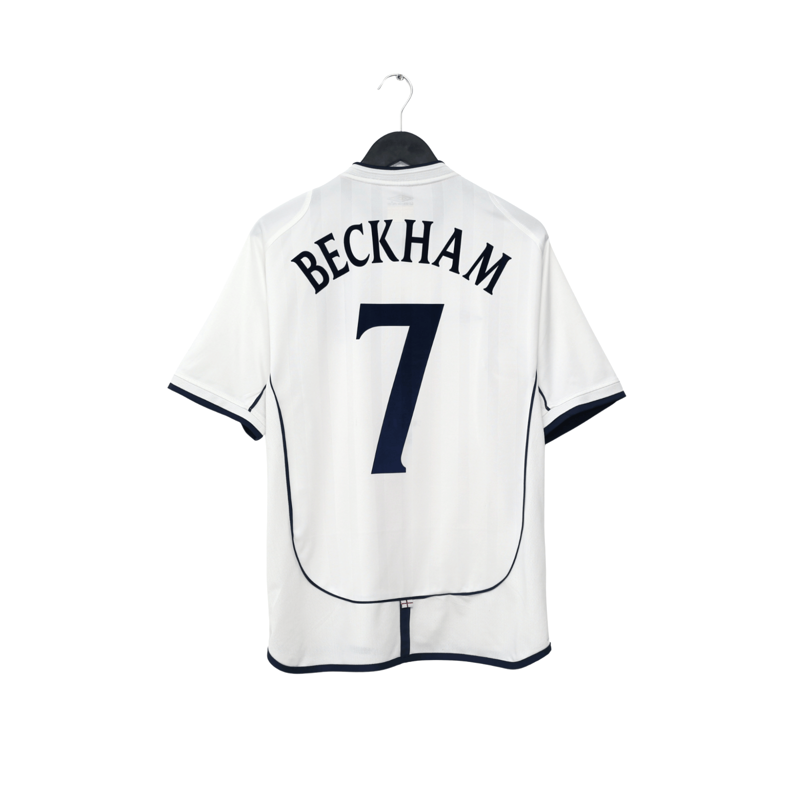 2001/03 Beckham #7 England Vintage Umbro Home Greece Football Shirt (M)
