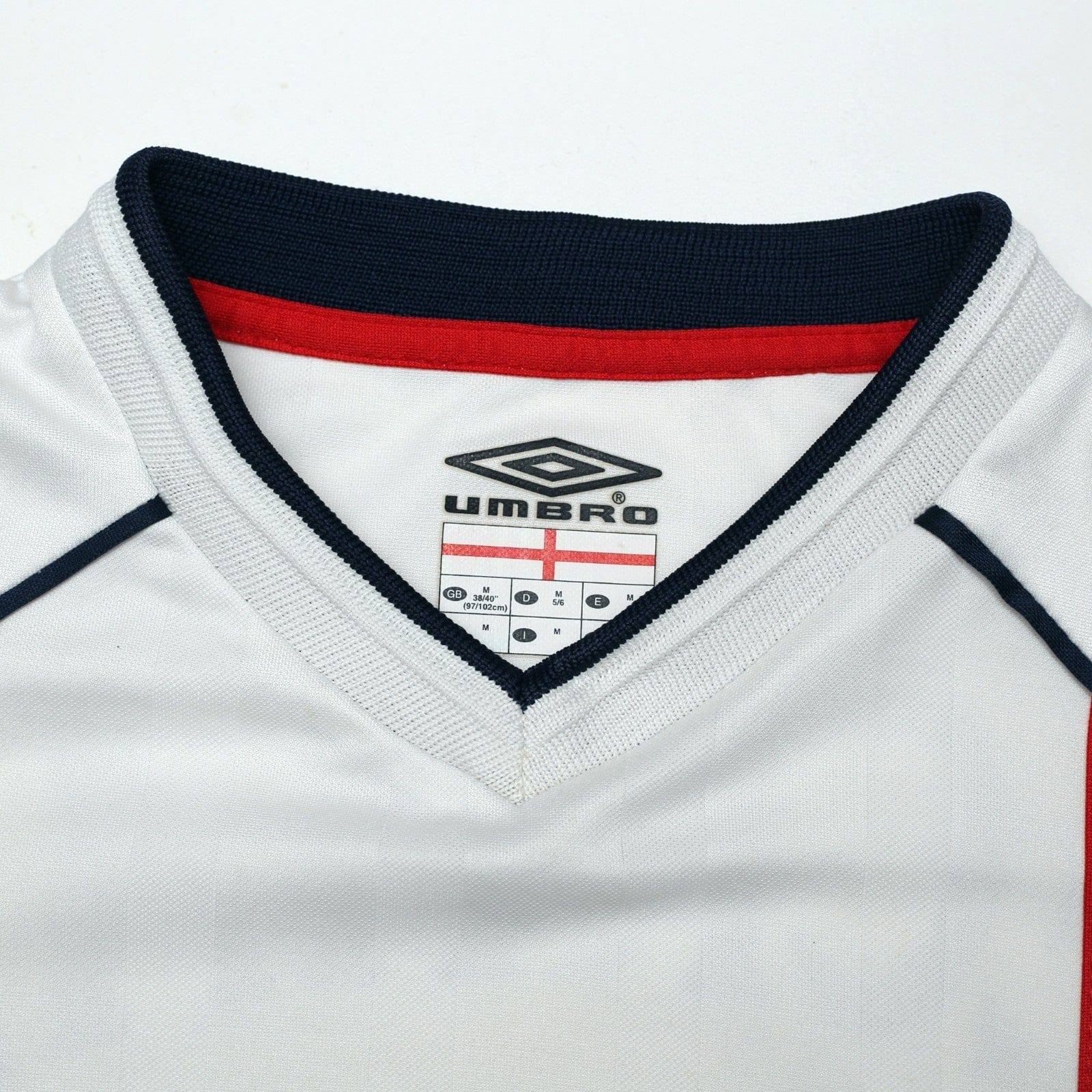 2001/03 Beckham #7 England Vintage Umbro Home Greece Football Shirt (M)