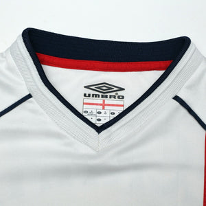 2001/03 Beckham #7 England Vintage Umbro Home Greece Football Shirt (M)