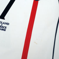 2001/03 Beckham #7 England Vintage Umbro Home Greece Football Shirt (M)