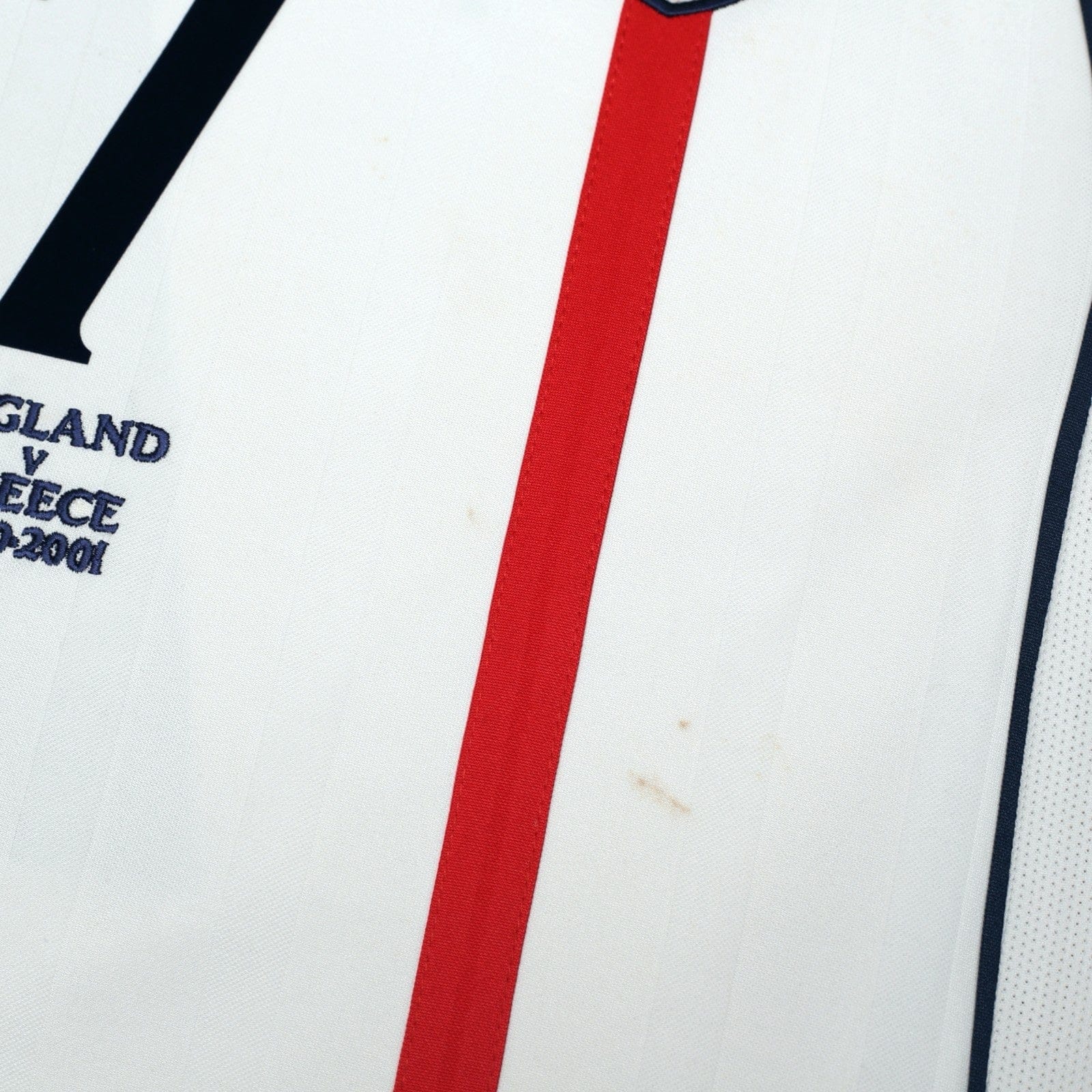 2001/03 Beckham #7 England Vintage Umbro Home Greece Football Shirt (M)