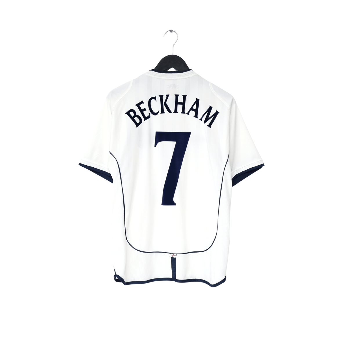 2001/03 BECKHAM #7 England Vintage Umbro Home Greece Football Shirt (M) WC 2002