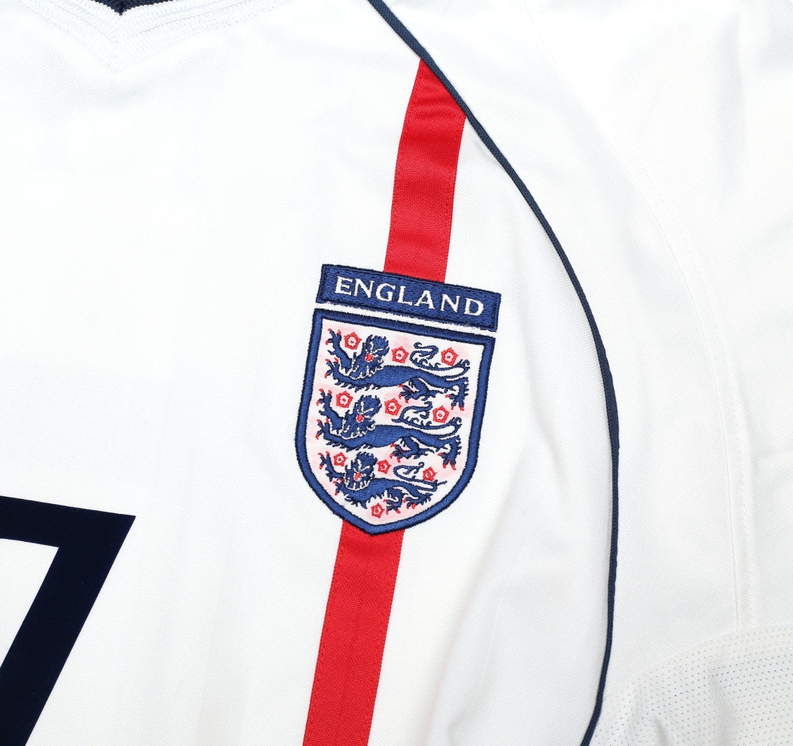 2001/03 BECKHAM #7 England Vintage Umbro Home Greece Football Shirt (M) WC 2002