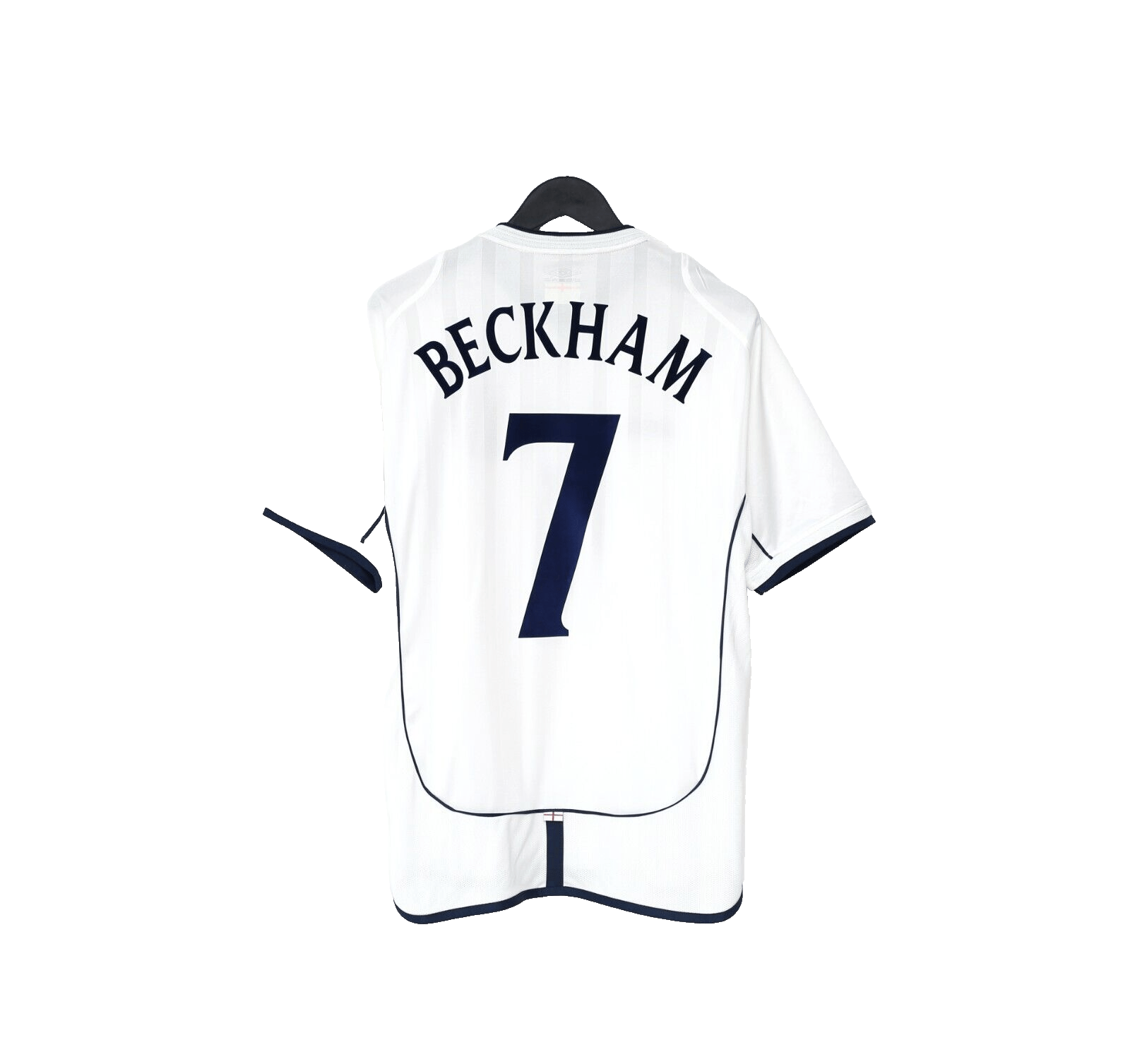 2001/03 BECKHAM #7 England Vintage Umbro Home Greece Football Shirt (M) WC 2002