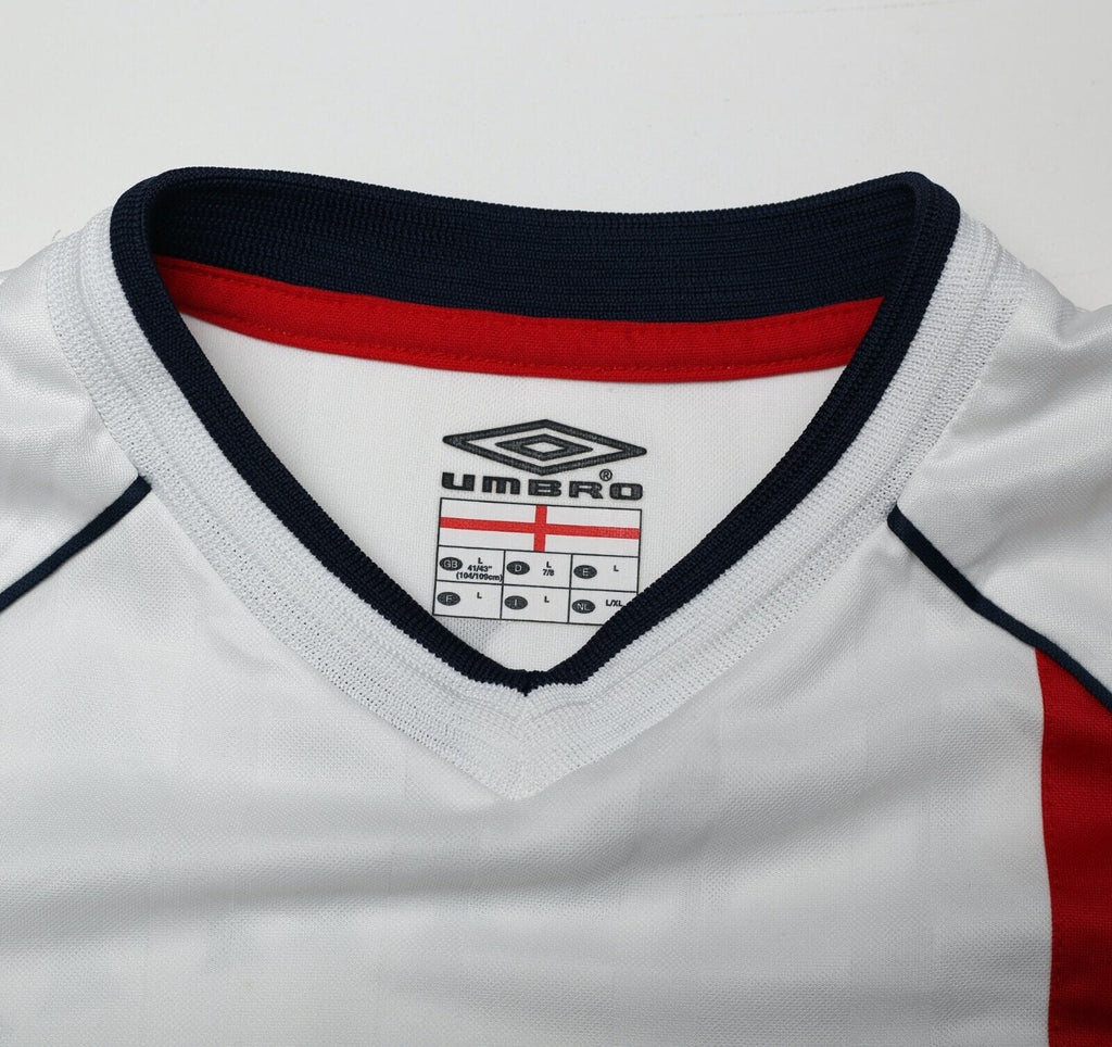 2001/03 BECKHAM #7 England Vintage Umbro Home Greece Football Shirt (S) WC 2002